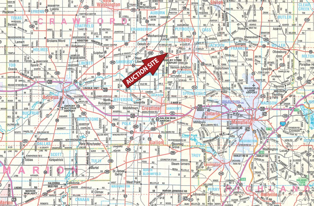 Area map - FARM EQUIPMENT AUCTION IN RICHLAND COUNTY, OHIO